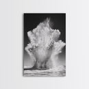 Ocean Splash, Water Explosion, Sea Power, Canvas Print, Bathroom Wall Art, Black and White Abstract Art, Coastal Modern Decor