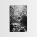 Sunlit Fish, Ocean Rays, Underwater Wonder, Tranquil Sea Life, Framed Canvas Print, Kids Room Decor, Coastal Art, Nautical Home Style