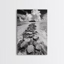 Island Cloud Escape, Ocean Path Scene, Tropical Seascape, Canvas Print, Coastal Beach House Art, Summer Island Vibes Wall Art