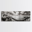 Nautical Knot, Coastal Texture, Ocean Rope, Framed Canvas Print, Beach House Decor, Coastal Wall Art, Nautical Theme, Seaside Aesthetic