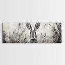 Curious Rabbit, Meadow Watch, Nature Close-Up, Canvas Print, Farmhouse animal art, Nursery decor, Whimsical wildlife, Woodland home touch