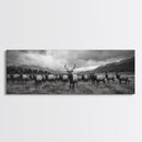 Elk Herd, Mountain Wild, Autumn Majesty, Framed Canvas Print, Rustic Cabin Decor, Wildlife Lover Gift, Fall Nature Wall Art