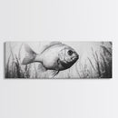 Underwater Fish, Aquatic Life, Marine Habitat, Ocean Depth, Framed Canvas Print, Bathroom Wall Art, Minimalist Nature Art, Sea Creature Decor
