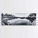 Coastal Reflections, Tide Pool, Rocky Shoreline, Framed Canvas Print, Seaside Nature Art, Minimalist Coastal Decor, Zen Bathroom Art