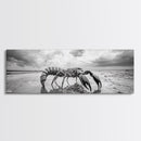 Giant Scorpion Beach, Surreal Creature, Dark Fantasy, Ocean Monster, Framed Canvas Print, Halloween Wall Art, Teen Room Decor, Bedroom Art
