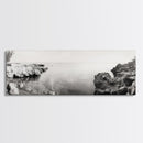 Coastal Rock Pool, Ocean Reflection, Natural Serenity, Peaceful Seascape, Framed Canvas Print, Zen Wall Art, Office Decor, Minimalist Look