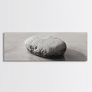Smooth Beach Rock, Minimal Seascape, Zen Coastal Decor, Tranquil Framed Canvas Print, Modern Spa or Bedroom Wall Art