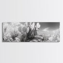 Desert Cactus Garden, Sunlit Southwest Scene, Nature Landscape Art, Canvas Print, Rustic Living Room Wall Decor, Boho Style