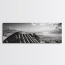 Beach Ammo, War Relic, Ocean Shoreline, WWII Remnants, Framed Canvas Print, Industrial Wall Art, Man Cave Decor, Coastal Photography