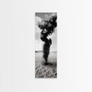 Smoke Storm, Desert Vortex, Abstract Motion, Surreal Art, Framed Canvas Print, Black and White Wall Art, Modern Office Decor, Dark Aesthetic