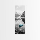 Iceberg, Glacier Reflection, Arctic Landscape, Serene Water, Framed Canvas Print, Minimalist Wall Art, Bathroom or Bedroom Photography