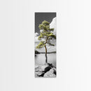 Twisted Pine Tree, Nature Serenity, Calm Wilderness, Coastal Forest, Framed Canvas Print Boho Bedroom Wall Art, Earth Tone Decor