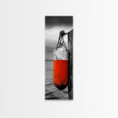 Orange Buoy, Weathered Pier, Nautical Accent, Coastal Wall Framed Canvas Print, beach house bathroom art, rustic ocean decor