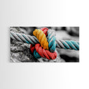 Nautical Knot, Bold Rope, Maritime Wall Decor, Framed Canvas Print, Rustic Coastal Art, Nautical Theme, Bathroom Wall Art, Industrial Art