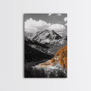 Autumn Valley Glow, Mountain View, Fall Landscape Photography, Framed Canvas Print, Living Room Wall Art, Rustic Farmhouse Style