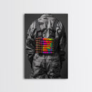 Colorful Ammo Art, Bold Bullets, Neon War, Framed Canvas Print, Urban Wall Art, Edgy Decor, Man Cave Accent, Pop Art Style
