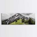 Mountain Hike Path, Scenic Peak Trail, Nature Landscape, Framed Canvas Print, Modern Cabin Decor, Adventure Wall Art, Minimalist Style