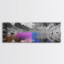 Split Color Lake, Fantasy Water Reflections, Surreal Landscape Scene, Framed Canvas Print, Bedroom Wall Art, Dreamy Nature Style