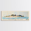 Tromelin Island, France Watercolor Beach Print, Vacation Gift, France Wall Art, Framed Canvas Print, Framed Beach Painting