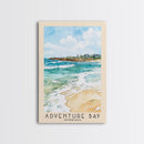Adventure Bay, Australia Watercolor Beach Print, Vacation Gift, Australia Wall Art, Framed Canvas Print, Framed Beach Painting