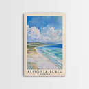 Almonta Beach, Australia Watercolor Beach Print, Vacation Gift, Australia Wall Art, Framed Canvas Print, Framed Beach Painting