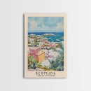 Bermuda, United Kingdom Watercolor Beach Print, Vacation Gift, United Kingdom Wall Art, Framed Canvas Print, Framed Beach Painting