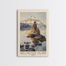 Wellington Island, Chile Watercolor Beach Print, Vacation Gift, Chile Wall Art, Framed Canvas Print, Framed Beach Painting