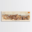 Badajoz Spain Wall Art, Panoramic Travel Poster, Panoramic Framed Canvas Print, City Wall Art, Wall Hanging Home Decor, Travel Art