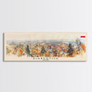 Bialystok Poland Panoramic Travel Poster, Framed Canvas Print or Metal Wall Art, Travel Art, Home Decor, Panoramic Painting, Midcentury Art