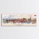 Gdansk Poland Travel Print Wall Art, Panoramic City Art, Travel Art, Wall Decor, Vacation Gift, Framed Canvas Print Or Metal Art