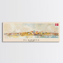 Klaipda Lithuania Wall Art, Panoramic Travel Poster, Panoramic Framed Canvas Print, City Wall Art, Wall Hanging Home Decor, Travel Art
