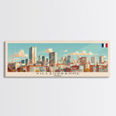 Villeurbanne France Panoramic Travel Poster, Framed Canvas Print or Metal Wall Art, Travel Art, Home Decor, Panoramic Painting, Midcentury Art