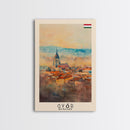 Győr Hungary Cityscape Art, Framed Canvas Print, Bedroom Wall Art, Travel Poster Art, Home Decoration, Hungarian Wall Art