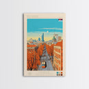 Belgrade Serbia Travel Poster Framed Canvas Print, Midcentury Modern Art, Pop Art Wall Decor, Home Decor, Vacation Gift, Living Room Art