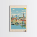 Kharkiv Ukraine Travel Poster Framed Canvas Print, Midcentury Modern Art, Pop Art Wall Decor, Scenic Living Room Art, Bedroom Gift