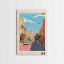 Kryvyi Rih Ukraine Travel Poster Framed Canvas Print, Midcentury Modern Art, Pop Art Wall Decor, Scenic Wall Art, Living Room Decoration, Office Art