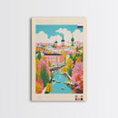 Vologda Russia Travel Poster Framed Canvas Print, Midcentury Modern Art, Pop Art Wall Decor, Living Room Art, Home Decoration