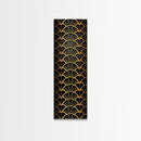 Abstract Gold Geometric Pattern on Black Background - Framed Canvas Print, Art Deco Style, Skinny Art, Tall Art, Midcentury Modern Art, Living Room Wall Decor