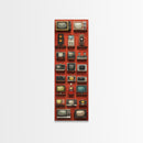 Retro Televions Framed Canvas Print, Retro Decor, Man Cave Art, Gift For Him