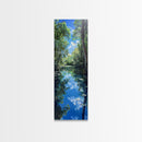 Majestic Waterfall In A Tropical Jungle Skinny Art Framed Canvas Print For Living Room Or Guest Room Wall Art