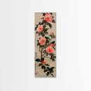 Framed Canvas Print Of Japanese Floral Art With Camellia Blossoms And Detailed Leaves Ready To Hang Traditional Japanese Wall Art Decor