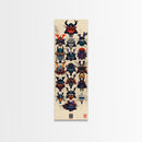 Canvas Print Traditional Japanese Samurai Helmets Collection, Intricate Details In Warrior Masks, Bold Cultural Decor For Any Space