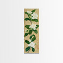 Magnolia Flowers On A Branch - Skinny Art Tall Art Framed Canvas Print Japanese Style Art Ukiyo-e Art