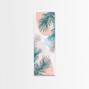 Elegant Pine Branches on Soft Pastel Background - Skinny Art, Japanese Wall Decor, Framed Canvas Print, Ukiyo-e Style