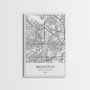 Arlington Street Map, Texas Map, City Art, Travel Map, Home Office Art, Family Gift, Modern Art, Wall Art, Canvas Print, Canvas Wall Art
