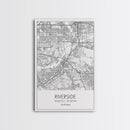 Riverside Street Map, California Map, City Map Art, Minimalist Art, Wall Art, Canvas Print, Office Wall Décor, Gifts For Dad, Travel Print