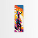 Vibrant Bull Art Framed Canvas Print Colorful Southwest Wall Art, Blotter Art, Chicano Art, Moody Art, Gift Idea, Above Sofa Art
