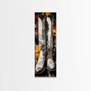 Black and White Cowboy Boots Framed Canvas Print, Rustic Wall Art, Western Art, Moody Art, Vintage Horse Art, Extra Wide Art