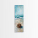 Serene Beach Nest Framed Canvas Print coastal landscape art wabi sabi wall art minimalist art nautical decor ocean painting seascape