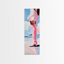 Pink Cowgirl Boot Canvas Print, Black Cowgirl Painting, Coastal Cowgirl Wall Art, Western Decor, Light Pink Wall Art, Farmhouse Art